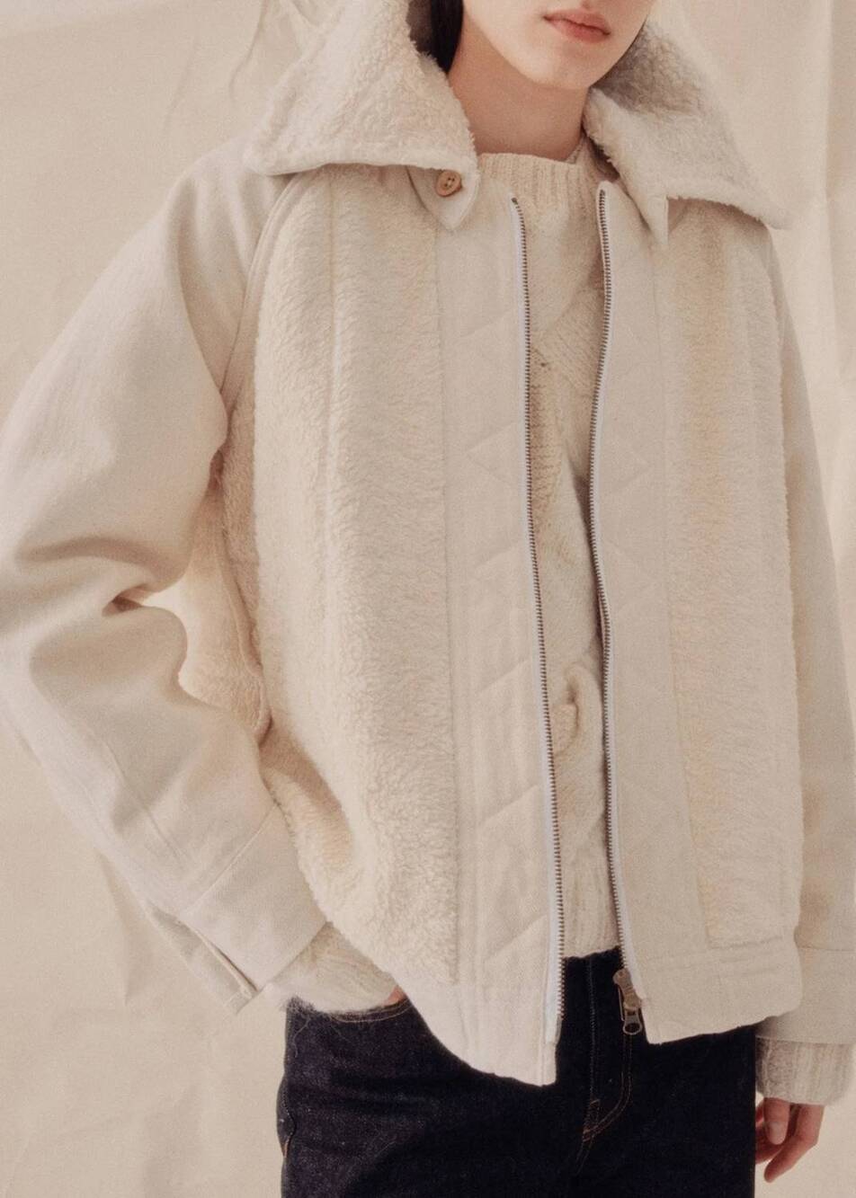 NEW NYMANE reversible bomber jacket in natural